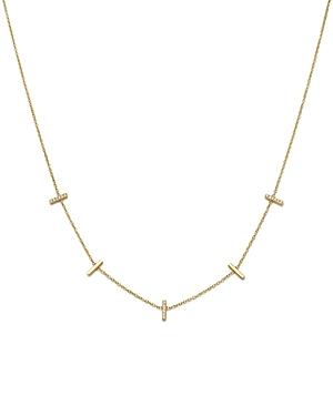 Zoe Chicco 14k Yellow Gold Pave Diamond Bar Station Necklace, 16