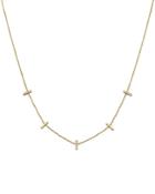 Zoe Chicco 14k Yellow Gold Pave Diamond Bar Station Necklace, 16