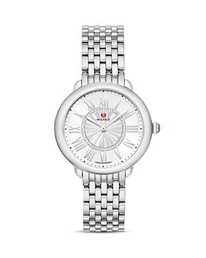 Michele Serein Mid Stainless Diamond Dial Watch, 36mm