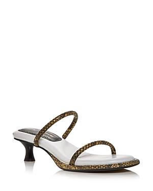 Proenza Schouler Women's Snake Embossed Kitten Heel Slide Sandals