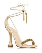 Schutz Women's Bellin Embellished Ankle Tie High Heel Sandals