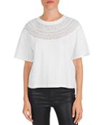 The Kooples Lace-inset Cotton Jersey Tee