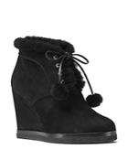 Michael Kors Chadwick Suede And Shearling Wedge Booties