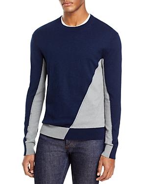 Karl Lagerfeld Paris Asymmetric Color Block Wool-cotton Sweater