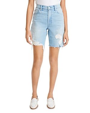 7 For All Mankind Boyfriend Denim Shorts In Laurel Canyon Comfort Destroy