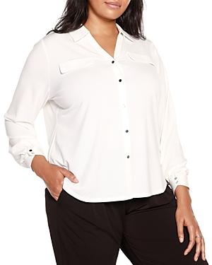 Belldini Plus Split Neck Blouse