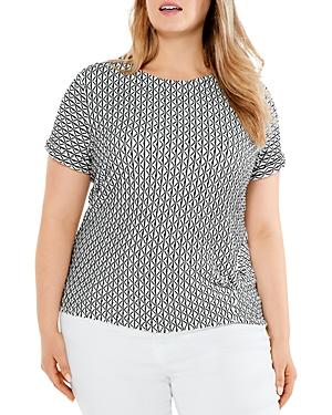 Nic+zoe Plus Moving Lines Printed Twist Tee