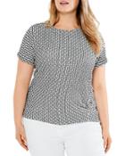 Nic+zoe Plus Moving Lines Printed Twist Tee
