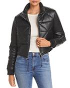 Blanknyc Cropped Faux Leather Puffer Coat