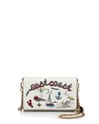 Tory Burch Embroidered Chain Wallet Crossbody