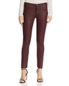 Ag Coated Legging Ankle Jeans In Leatherette Light Deep Currant