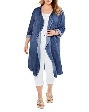 Nic+zoe Plus Open Front Gauze Cardigan