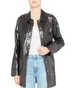 Theory P.paper Faux Leather Shirt Jacket