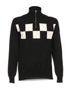 Marni Check Half Zip Turtleneck Sweater