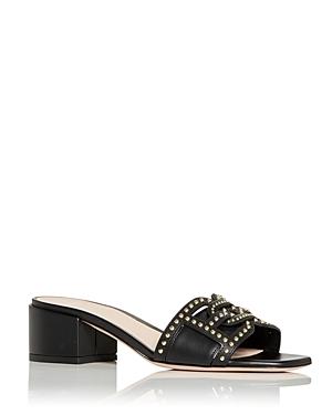 Bally Women's Peoni Studded Block Heel Slide Sandals