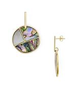 Argento Vivo Mosaic Circle Drop Earrings In 18k Gold-plated Sterling Silver Or Sterling Silver