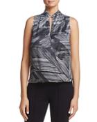 Kenneth Cole Printed Crossover Top