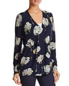 Lafayette 148 New York Floral Print Open-front Cardigan