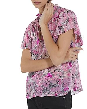 The Kooples Paisley Flowers Tie Neck Top