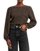 Goldie Leopard Print Blouson Sleeve Sweater
