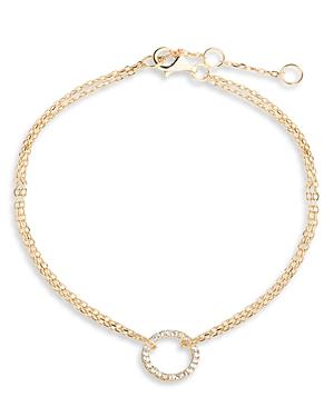 Aqua Pave Circle Link Bracelet In Gold Tone - 100% Exclusive