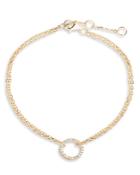Aqua Pave Circle Link Bracelet In Gold Tone - 100% Exclusive