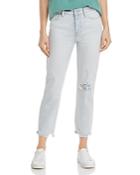 7 For All Mankind Edie Crop Straight Jeans In Luxe Vintage Cloud