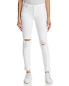 Hudson Nico Ankle Skinny Jeans In Optical White Destructed