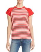 Current/elliott The Saturday Striped Baseball Tee