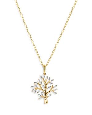 Bloomingdale's Baguette Diamond Tree Of Life Pendant Necklace In 14k Yellow Gold, 0.25 Ct. T.w. - 100% Exclusive