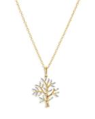 Bloomingdale's Baguette Diamond Tree Of Life Pendant Necklace In 14k Yellow Gold, 0.25 Ct. T.w. - 100% Exclusive