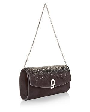 Salvatore Ferragamo Embellished Gancini Clip Suede Evening Bag