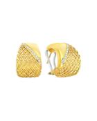 Roberto Coin 18k Yellow Gold Silk Diamond Huggie Hoop Earrings