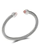 David Yurman Sterling Silver Cable Bracelet With Morganite & Diamonds