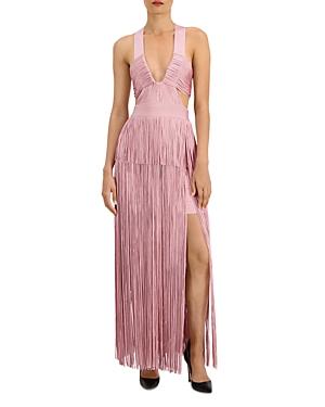 Herve Leger Fringe Cutout Cocktail Dress