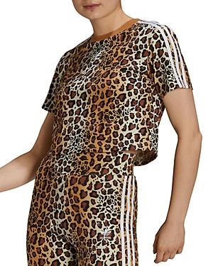 Adidas Leopard Print Cropped Tee