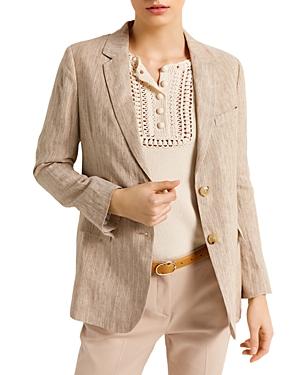 Gerard Darel Nyla Pinstriped Linen Blazer