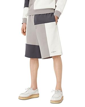 Armani Cotton Blend Color Blocked Bermuda Shorts