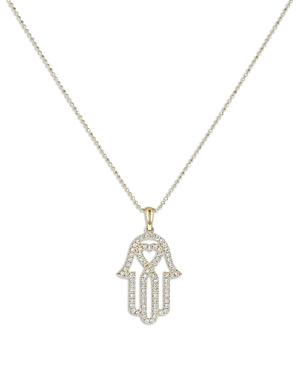 Bloomingdale's Diamond Hamsa Hand Pendant Necklace In 14k Yellow Gold, 0.50 Ct. T.w. - 100% Exclusive