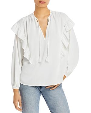 Aqua Ruffled Tie Neck Top - 100% Exclusive