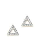 Mateo 14k Yellow Gold Mini Diamond Triangle Stud Earrings