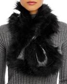 Adrienne Landau Metallic Knit Faux Fur Scarf