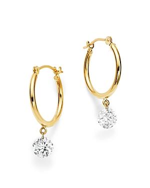 Aerodiamonds 18k Yellow Gold Diamond Dangle Hoop Earrings
