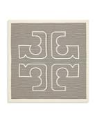 Tory Burch Pin Stripe Logo Silk Scarf