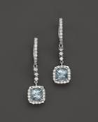 Aquamarine And Diamond Drop Earrings In 14k White Gold - 100% Exclusive