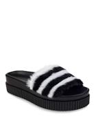 Kendall And Kylie Women's Isla Faux-fur Platform Slide Sandals