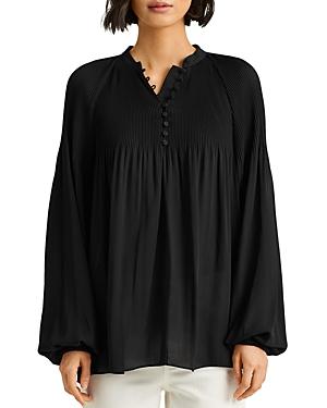 Lauren Ralph Lauren Band Collar Swing Blouse