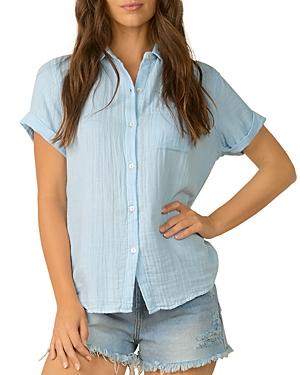 Elan Double Gaze Button Down Top