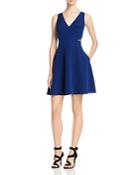 Aqua Sleeveless V-neck Illusion Lace Side Dress - 100% Exclusive