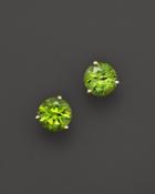 Peridot Round Earrings In 14k Yellow Gold - 100% Exclusive